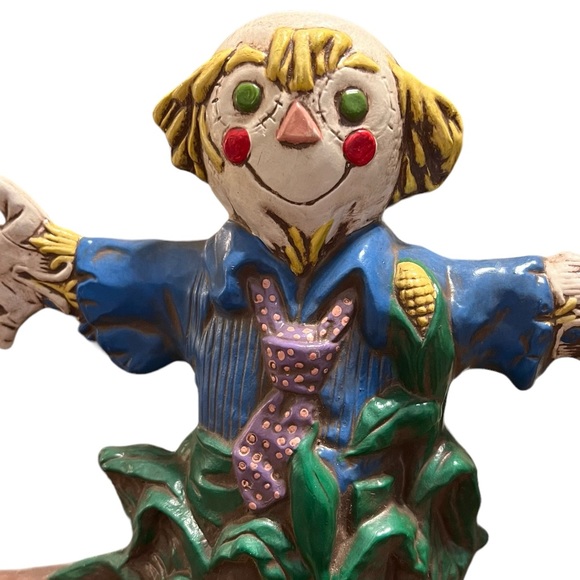 Vintage 13" Hand Painted Ceramic Scarecrow - Signed - Picture 2 of 8
